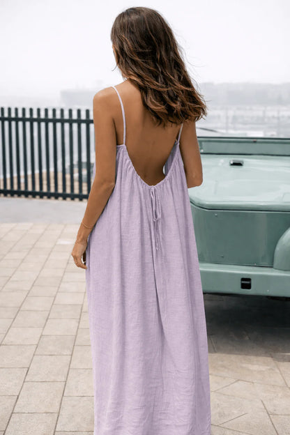 Backless Flowing Maxi Dress