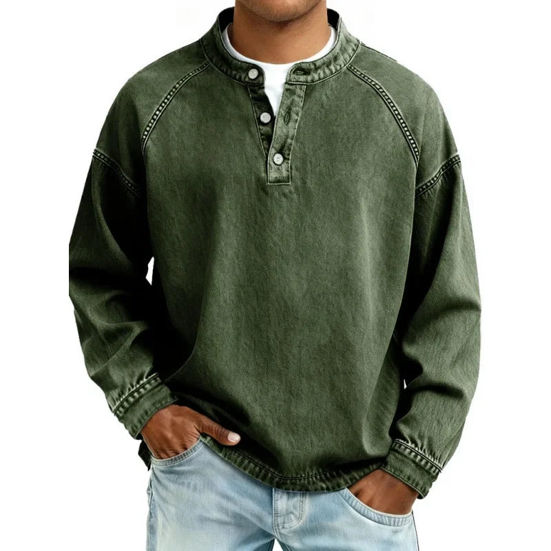 Classic Vintage Button Shirt for Men
